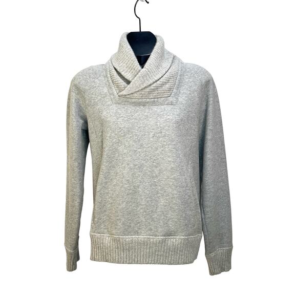 Club Monaco Shawl Collar Sweatshirt Gray Heathered - Picture 1 of 7